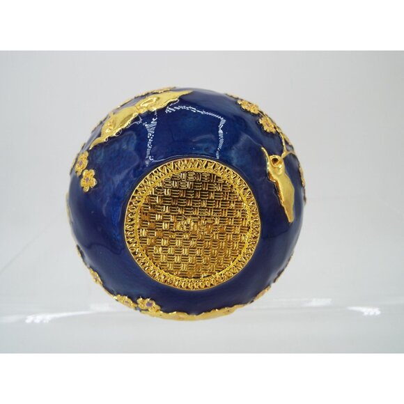 Feng Shui Blue and Gold Wu Lou 6" Calabash Gourd Joyous Cranes - Picture 10 of 10